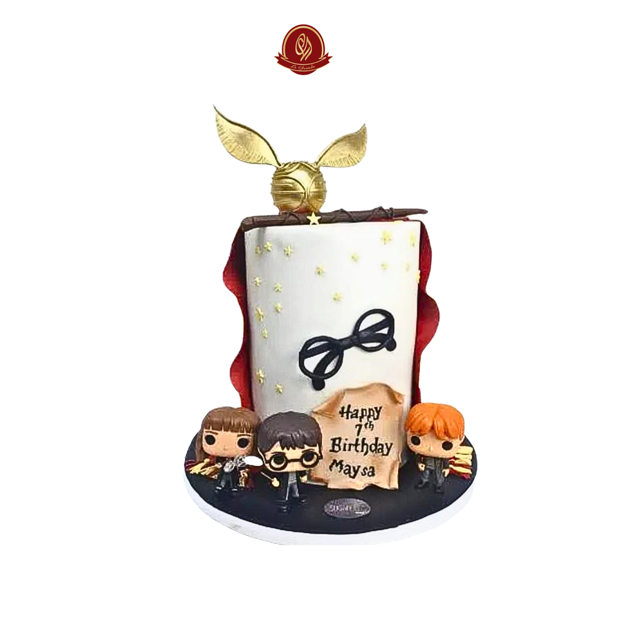 Harry Potter 3D Trio Cake with Golden Snitch - Abu Dhabi in Abu Dhabi | Harry Potter cakes Delivery UAE – Legrandeuae