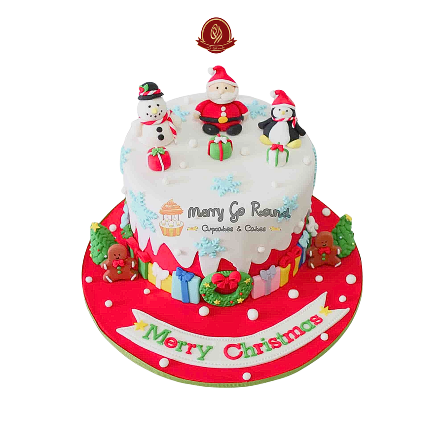 Santa Friends And Snowman Cake – Abu Dhabi in Abu Dhabi | Christmas cakes Delivery UAE – Legrandeuae