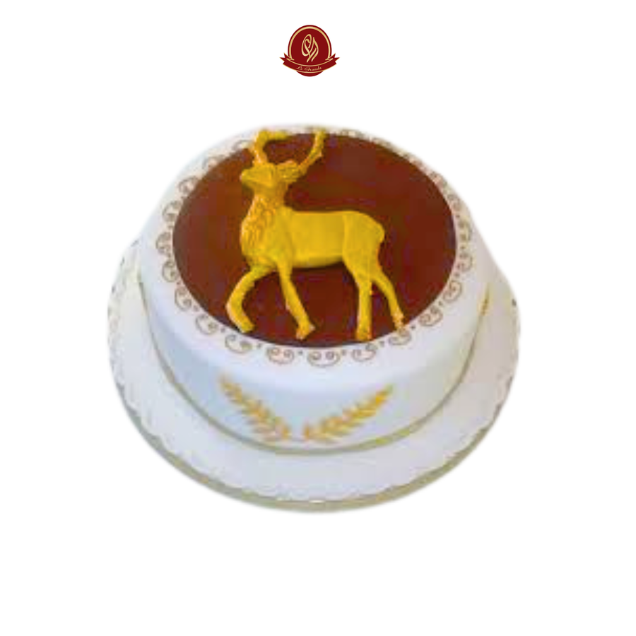 Gold Reindeer Christmas Cake – Abu Dhabi in Abu Dhabi | Christmas cakes Delivery UAE – Legrandeuae