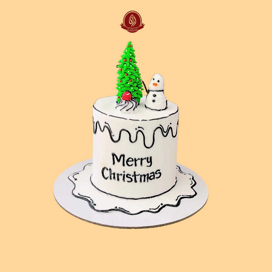 Snowman Christmas Tree Cake – Abu Dhabi in Abu Dhabi | Christmas cakes Delivery UAE – Legrandeuae
