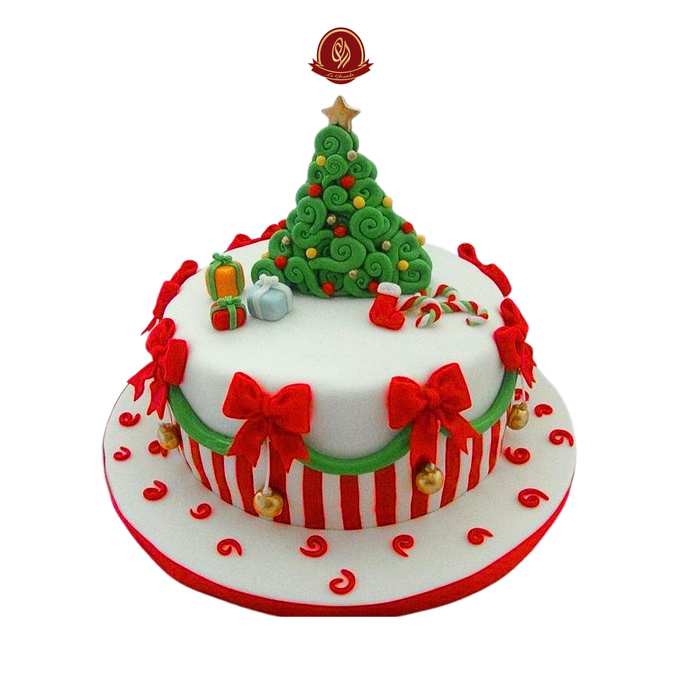 Festive Tree Topper Christmas Cake – Abu Dhabi in Abu Dhabi | Christmas cakes Delivery UAE – Legrandeuae