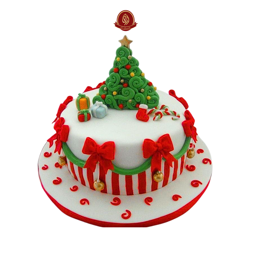 Festive Tree Topper Christmas Cake – Abu Dhabi in Abu Dhabi | Christmas cakes Delivery UAE – Legrandeuae