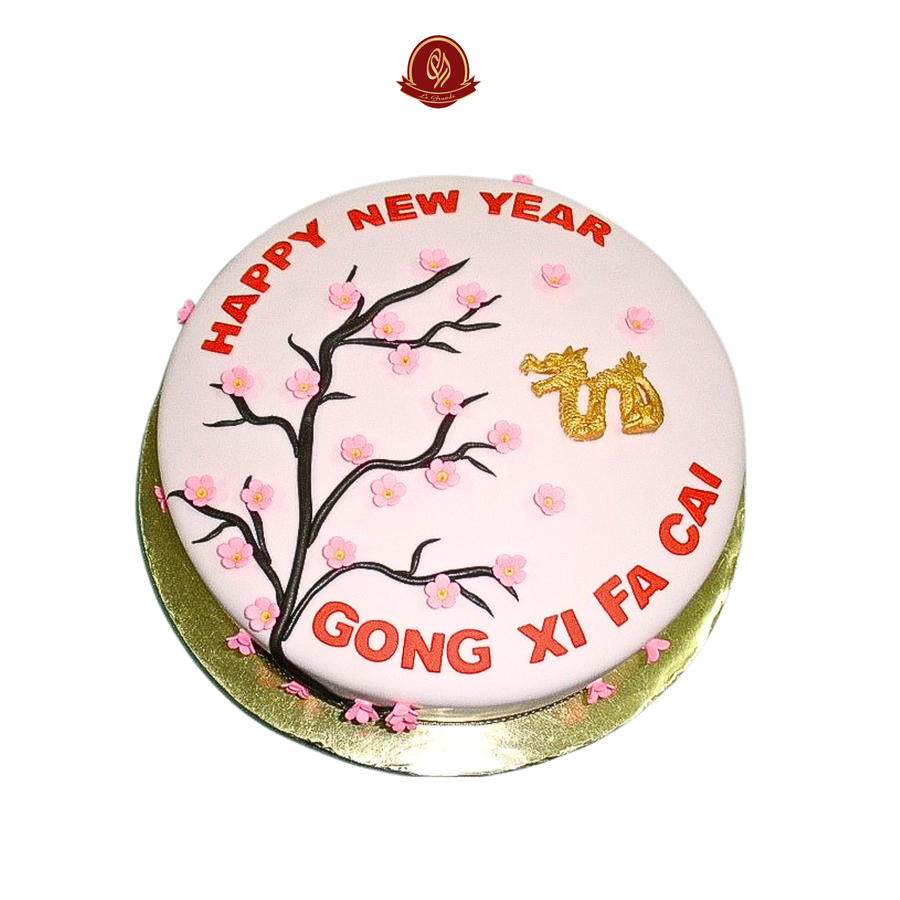 Cherry Blossom Dragon New Year Cake - Abu Dhabi in Abu Dhabi | New Year Cakes Delivery UAE – Legrandeuae