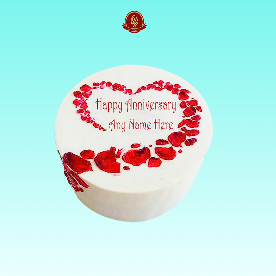 Anniversary Cake with Red Rose Petal Artwork | Abu Dhabi & UAE Delivery in Abu Dhabi | Annivesary Cakes Delivery UAE – Legrandeuae