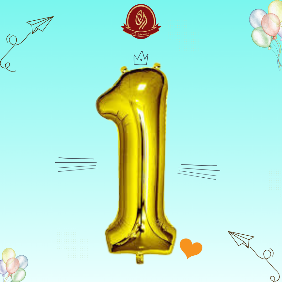 Gold Number 1 Helium Balloon – Party Decoration Abu Dhabi in Abu Dhabi | Balloons Delivery UAE – Legrandeuae