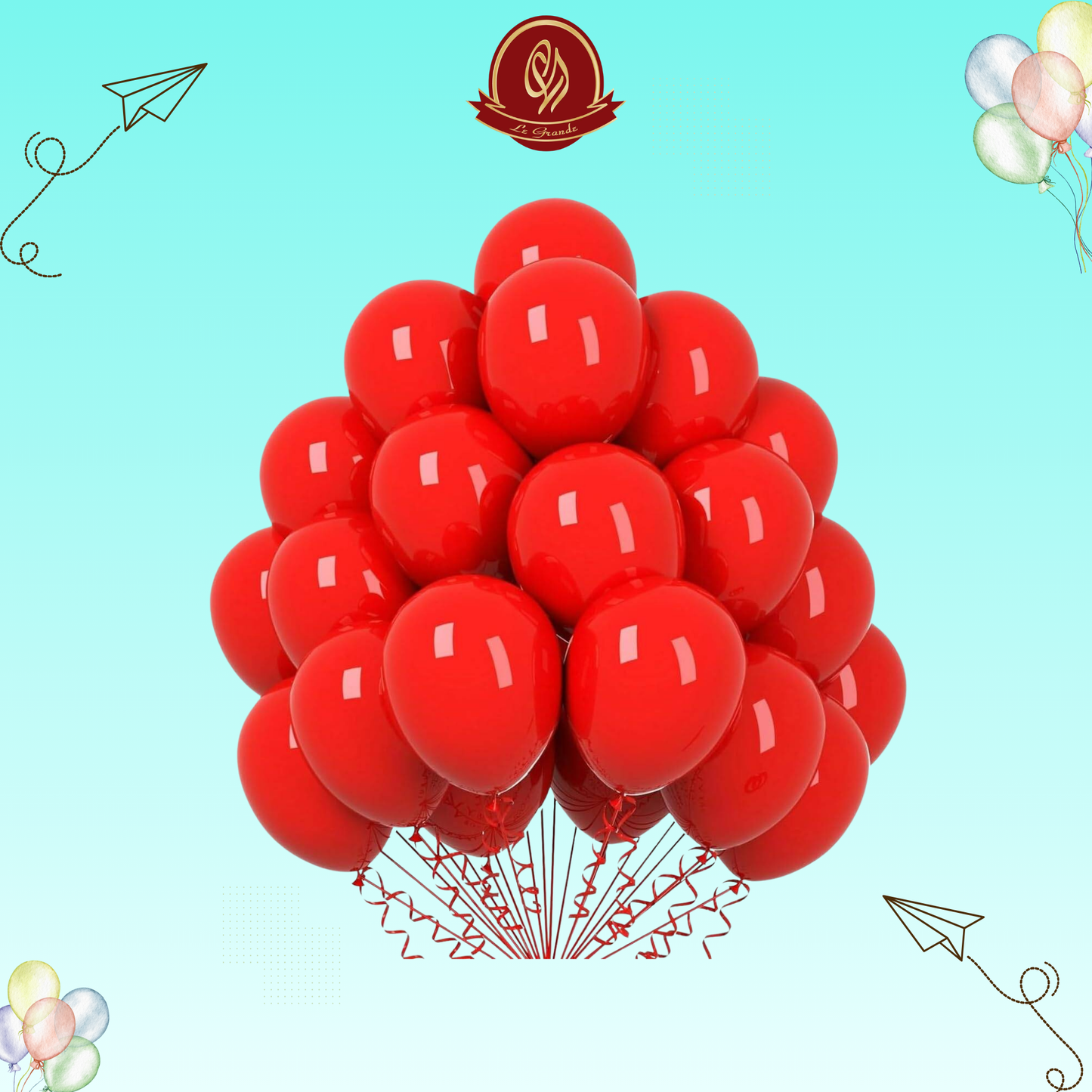 Bright Red Color Helium Balloons 25 Pcs – Party Balloon Abu Dhabi in Abu Dhabi | balloons Delivery UAE – Legrandeuae