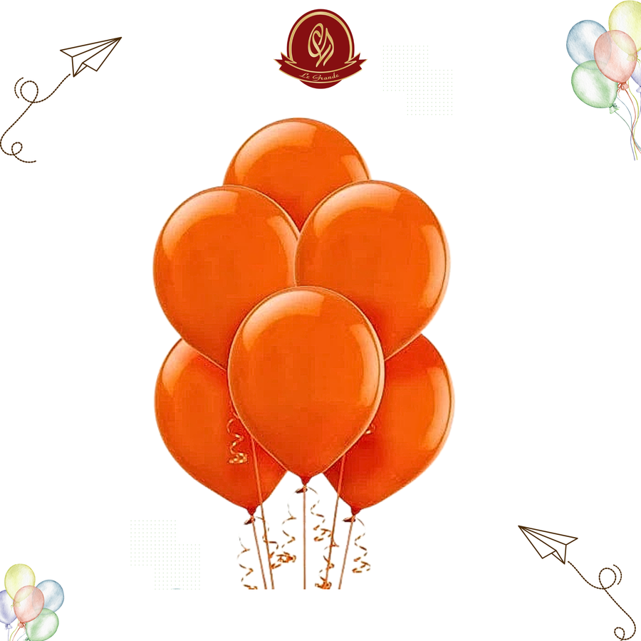 Orange Color Helium Balloons 6 Pcs – Party Balloon Abu Dhabi in Abu Dhabi | balloons Delivery UAE – Legrandeuae