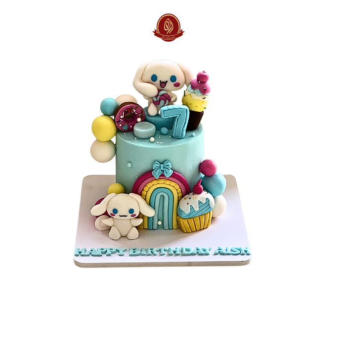 Cinnamoroll Candy Birthday Cake with Rainbow and Number Seven Topper | Abu Dhabi & UAE Delivery in Abu Dhabi | Birthday Cakes – Adults Delivery UAE – Legrandeuae