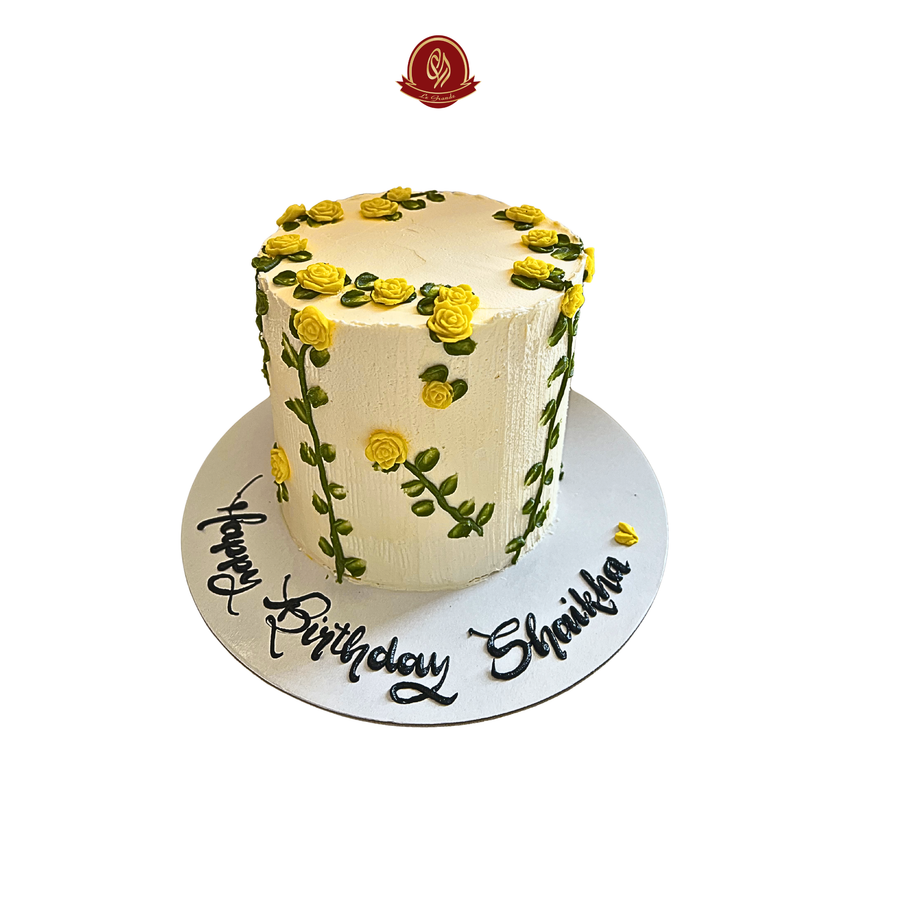 Yellow Rose Vine Cake Abu Dhabi