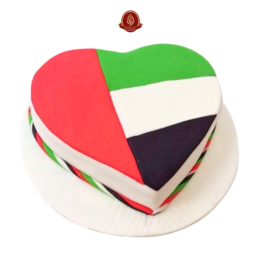 Heart Shape National Flag Cake – UAE National Day Celebration Cake | Abu Dhabi & UAE Delivery in Abu Dhabi | National Day cakes Delivery UAE – Legrandeuae