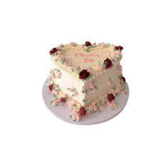 Vintage Pink Rose Heart Cake - Abu Dhabi in Abu Dhabi | Birthday cakes - Children Delivery UAE – Legrandeuae
