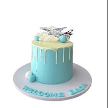 Welcome Back Blue Airplane Themed Birthday Cake - Abu Dhabi in Abu Dhabi | Welcome back cakes Delivery UAE – Legrandeuae
