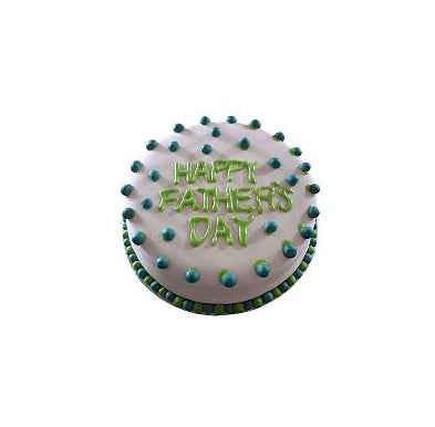 White Father’s Day Cake with Green Dot Texture & Piping – Modern Elegant Dad Cake | Abu Dhabi & UAE Delivery in Abu Dhabi | Fathers day Delivery UAE – Legrandeuae