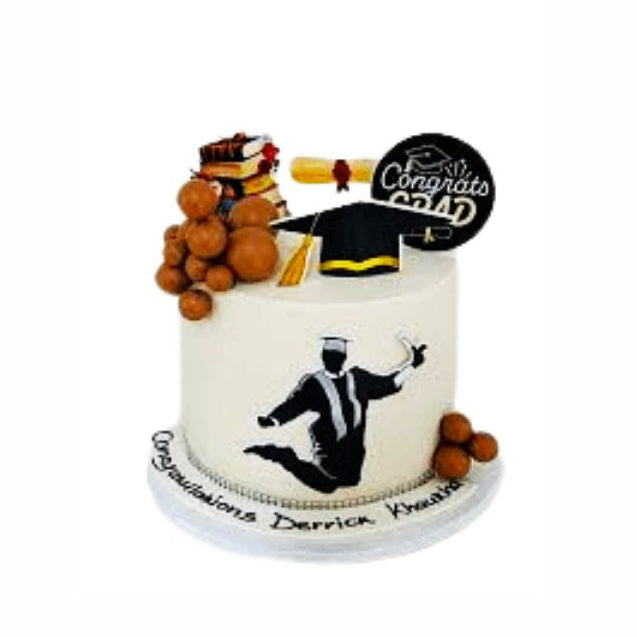 Final Bell Graduation Cake with Books – Abu Dhabi in Abu Dhabi | Graduations Cakes Delivery UAE – Legrandeuae