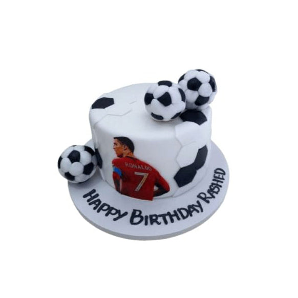 3D Soccer Ball Toppers And a "CR7" Theme Cake - Abu Dhabi in Abu Dhabi | Football Cakes Delivery UAE – Legrandeuae