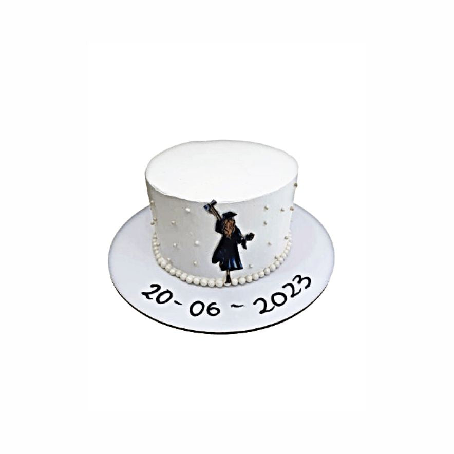Stress Free (Almost) Graduation Cake White – Abu Dhabi in Abu Dhabi | Graduations Cakes Delivery UAE – Legrandeuae