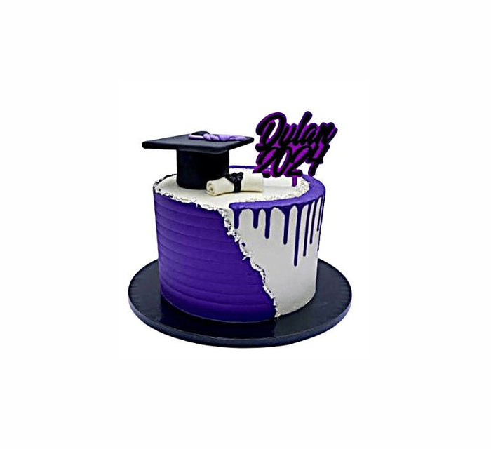 Class of Joy Purple Drip Cake – Graduation Abu Dhabi