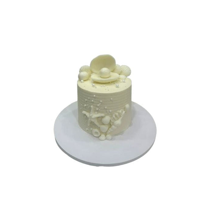 Elegant Seashell & Pearl Cake Luxury Ocean Themed Cake - Abu Dhabi