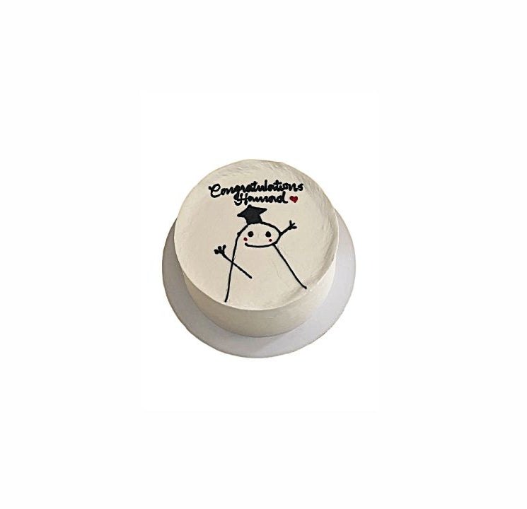 Cap Toss Graduation Cake with Simple Art – Abu Dhabi in Abu Dhabi | Graduations Cakes Delivery UAE – Legrandeuae