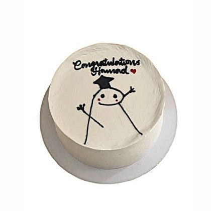 Cap Toss Graduation Cake with Simple Art – Abu Dhabi in Abu Dhabi | Graduations Cakes Delivery UAE – Legrandeuae