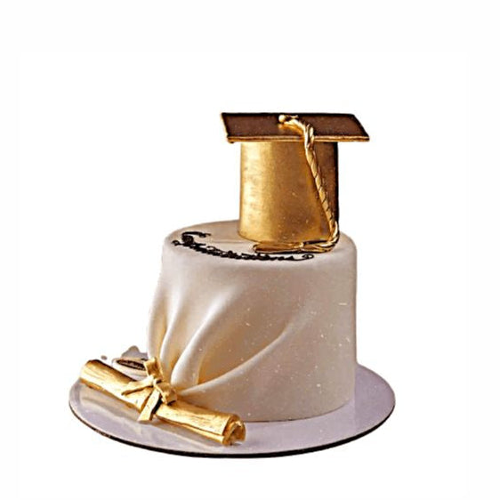 Knowledge King Graduation Cake with Golden Cap – Abu Dhabi in Abu Dhabi | Graduations Cakes Delivery UAE – Legrandeuae