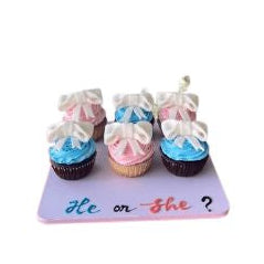 He or She Gender Reveal Cupcakes – Pink & Blue Baby Shower Dessert - Abu Dhabi in Abu Dhabi | Gender Reveal Cakes/ Baby Shower Cakes Delivery UAE – Legrandeuae
