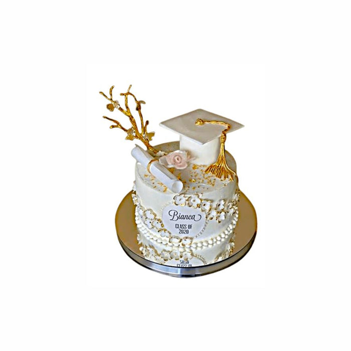 Class Victory Floral Graduation Cake – Abu Dhabi in Abu Dhabi | Graduations Cakes Delivery UAE – Legrandeuae