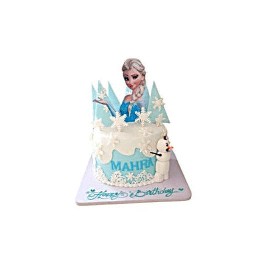 Frozen Theme Birthday Cake with Olaf Figure – Custom Cakes Abu Dhabi in Abu Dhabi | Frozen theme cakes Delivery UAE – Legrandeuae