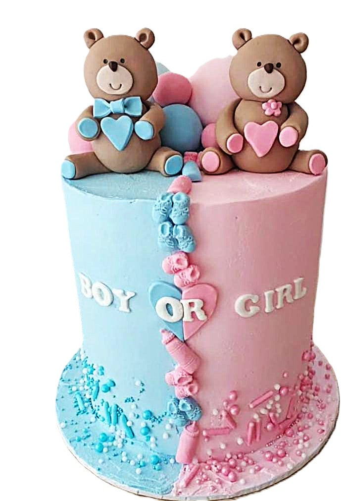 He or She Sweet Treat Gender Reveal Cake