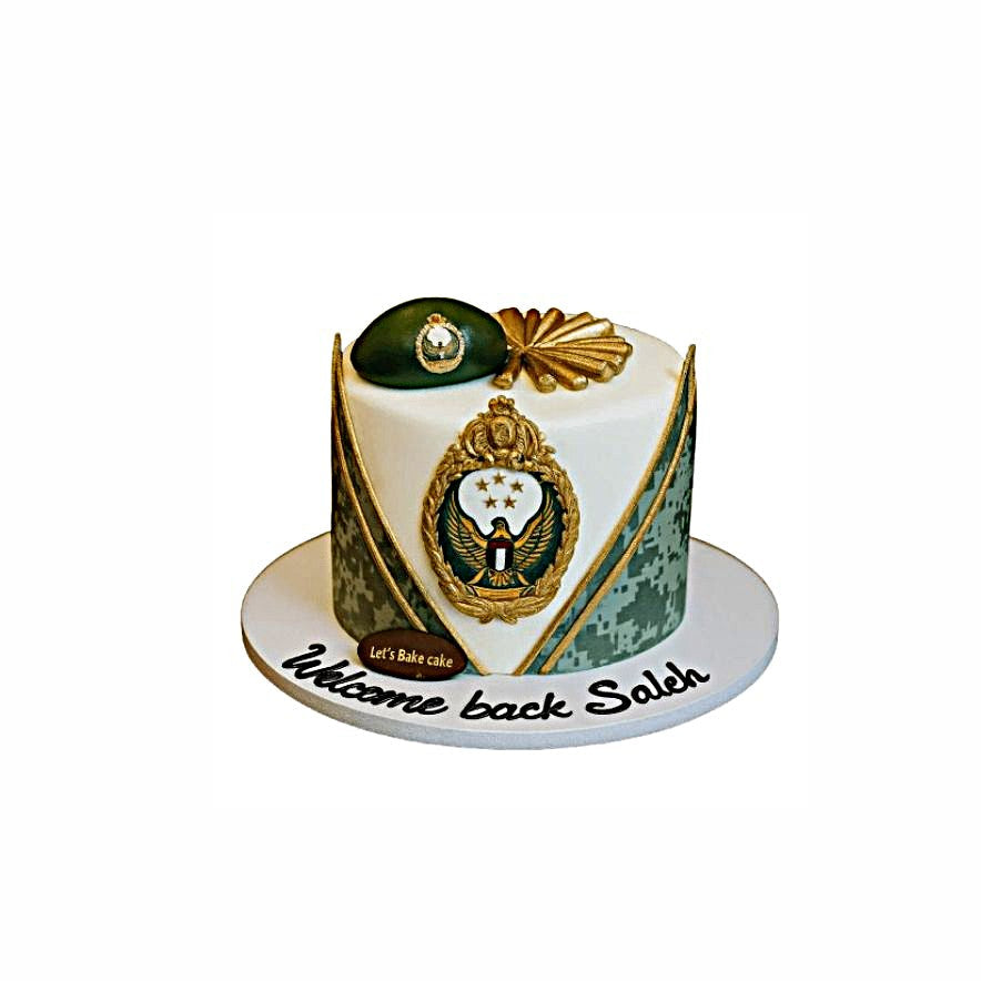 Warrior Cake with Cap and Bullets on Top - Army Cake Abu Dhabi in Abu Dhabi | Army / National Service Cakes Delivery UAE – Legrandeuae