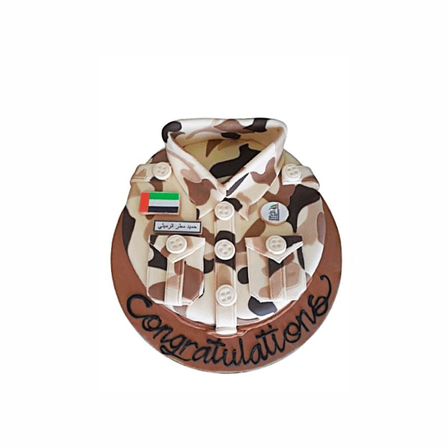Defence Cake With UAE Flag, Logo and Name Tag - Abu Dhabi