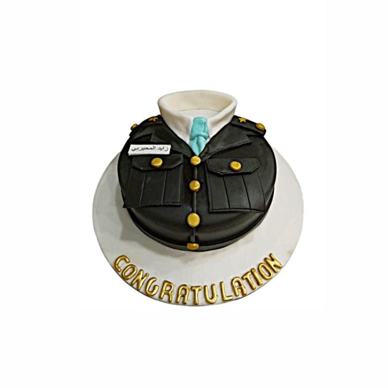 Black Color Police Uniform Cake - Abu Dhabi