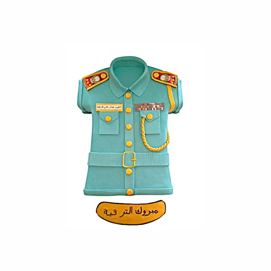 Congratulation for Promotion Police Shirt Cake مبروك الترقية - Abu Dhabi in Abu Dhabi | Army / National Service Cakes Delivery UAE – Legrandeuae