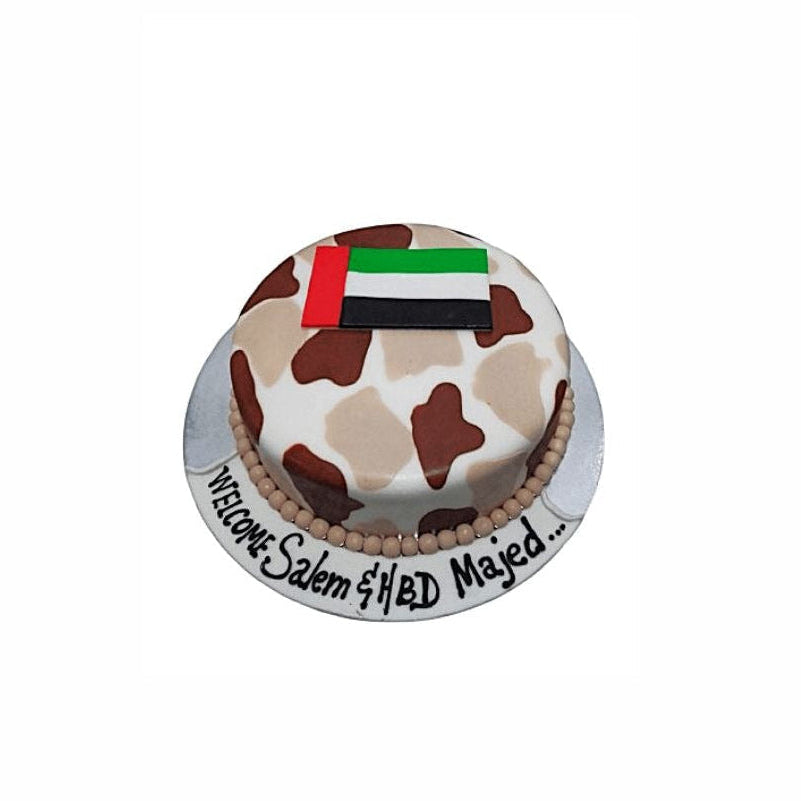 Army Design Cake with UAE Flag – Pride of UAE Military Theme Cake | Abu Dhabi & UAE Delivery