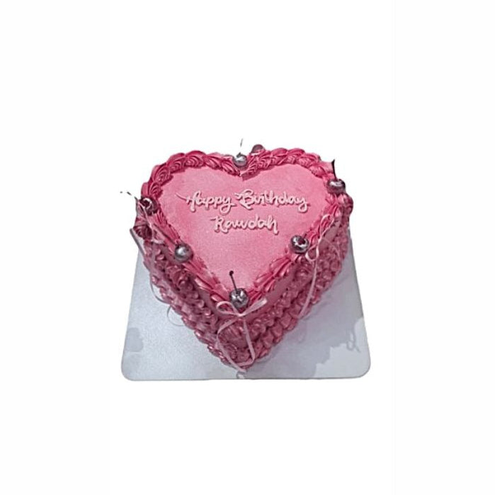 Pink Heart Shaped Birthday Cake – Romantic Luxury Cake for Adults | Abu Dhabi & UAE Delivery in Abu Dhabi | Birthday Cakes – Adults Delivery UAE – Legrandeuae