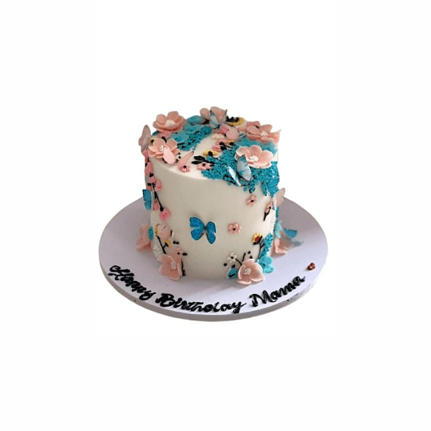 Floral Butterfly Birthday Cake – Elegant Adult Cake | Abu Dhabi & UAE Delivery in Abu Dhabi | Birthday Cakes – Adults Delivery UAE – Legrandeuae