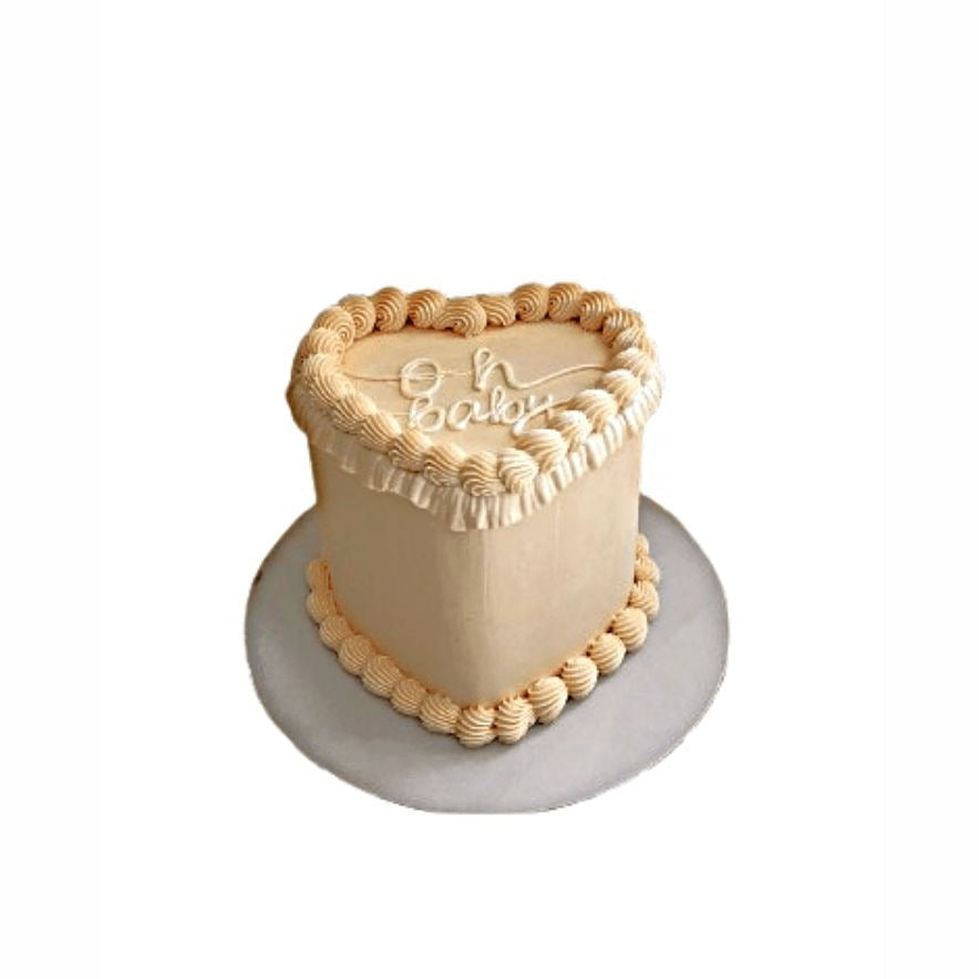 Heart Shape Ruffle Baby Cake in Peach – Elegant Romantic Cake | Abu Dhabi & UAE Delivery in Abu Dhabi | Birthday Cakes – Adults Delivery UAE – Legrandeuae
