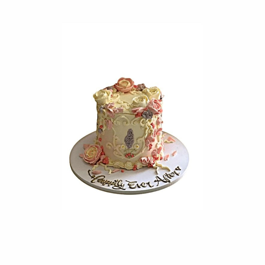 Romantic Pink Rose Lambeth Vintage Cake – Happily Ever After Cake | Abu Dhabi & UAE Delivery in Abu Dhabi | Birthday Cakes – Adults Delivery UAE – Legrandeuae