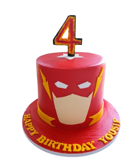Super hero cake with number 4 - Abu Dhabi in Abu Dhabi | Birthday cakes - Children Delivery UAE – Legrandeuae