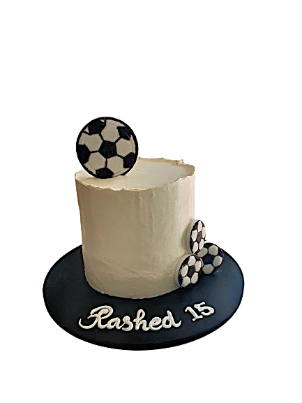 Football Soccer Theme Birthday Cake with Soccer Ball Decorations- Abu Dhabi in Abu Dhabi | Football Cakes Delivery UAE – Legrandeuae