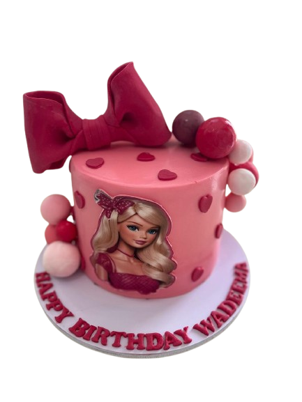 Barbie Pink Bow Cake – Barbie Birthday Cake Abu Dhabi in Abu Dhabi | Disney / Princess theme cakes Delivery UAE – Legrandeuae