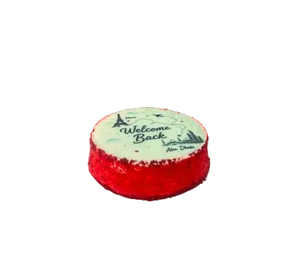 Welcome Back Cake – Elegant Red Velvet Cake with Personalized Message - Abu Dhabi