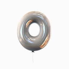 بالون هيليوم فضي على شكل حرف O