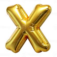 بالون هيليوم ذهبي على شكل حرف X
