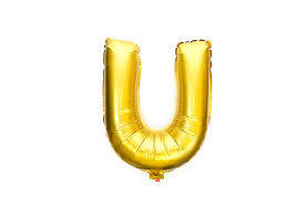 بالون هيليوم ذهبي على شكل حرف U
