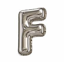 بالون هيليوم فضي على شكل حرف F