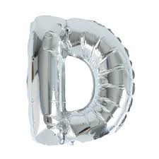 بالون هيليوم فضي على شكل حرف D