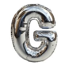 بالون هيليوم فضي على شكل حرف G