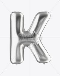 بالون هيليوم فضي على شكل حرف K