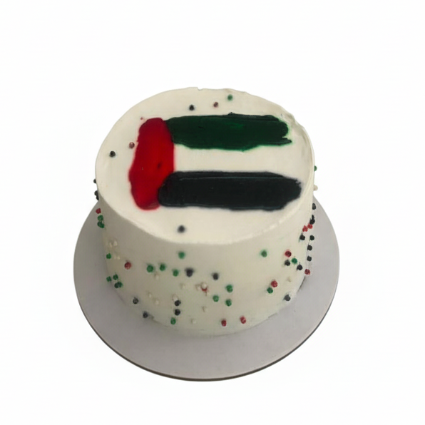 UAE Flag Red Green Cream Birthday Cake with Sprinkles - Abu Dhabi in Abu Dhabi | National Day cakes Delivery UAE – Legrandeuae